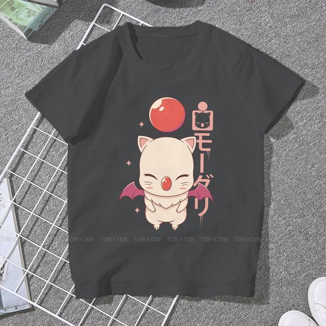 Moogle kupo tshirt para meninas final fantasia xiv jogo topos moda feminina  t camisa de algodão